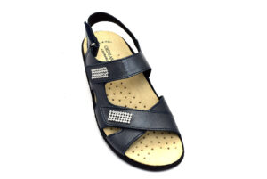 grunland esta se0416 68 blu scarpe vera pelle strappi zeppa sandali estive da donna collezione primavera estate