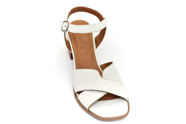grunland fara sa2372 l6 bianco scarpe vera pelle fibbia tacco medio sandali estive da donna collezione primavera estate