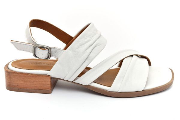 grunland fati sa2377 l6 bianco scarpe vera pelle fibbia tacco basso sandali estive da donna collezione primavera estate