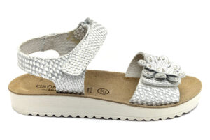 grunland gris sa2443 70 bianco scarpe vera pelle strappi sandali estive da bambina collezione primavera estate