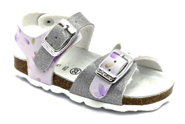 grunland aria sb1661 40 bianco argento scarpe ecopelle strappi plantare in sughero sandali estive da bambina collezione primavera estate