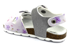 grunland aria sb1661 40 bianco argento scarpe ecopelle strappi plantare in sughero sandali estive da bambina collezione primavera estate
