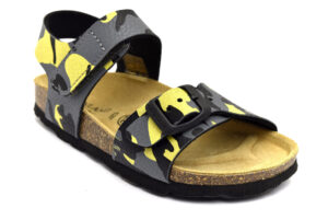 grunland luce sb1679 40 giallo militare scarpe sintetico strappi plantare in sughero sandali estive da bambino collezione primavera estate