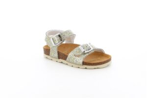 grunland luce sb1656 40 platino beige effetto glitter scarpe ecopelle fibbia plantare in sughero sandali estivi da bambina collezione primavera estate