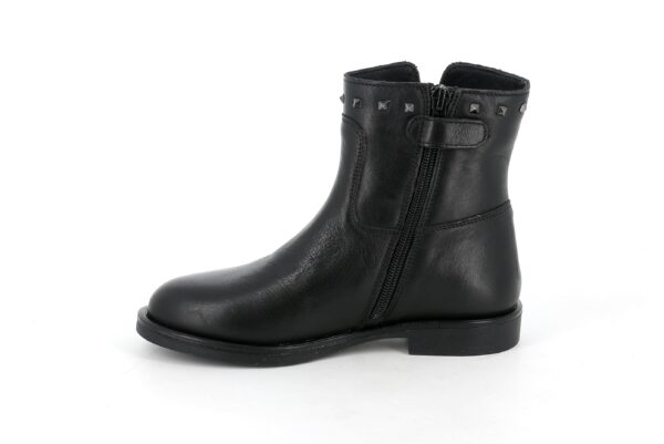 grunland mody po1022 k3 nero scarpe vera pelle cerniera tacco basso stivaletti invernali invernali da bambina collezione autunno inverno 33
