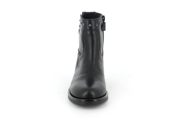 grunland mody po1022 k3 nero scarpe vera pelle cerniera tacco basso stivaletti invernali invernali da bambina collezione autunno inverno 34