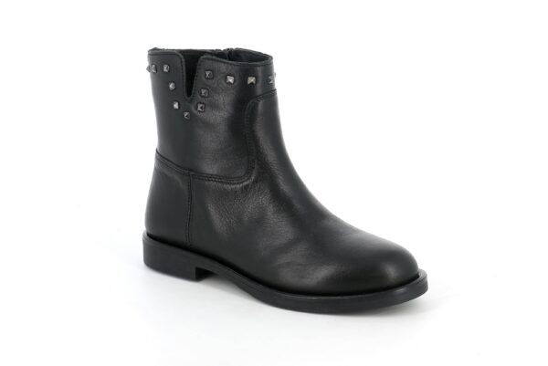 grunland mody po1022 k3 nero scarpe vera pelle cerniera tacco basso stivaletti invernali invernali da bambina collezione autunno inverno 31