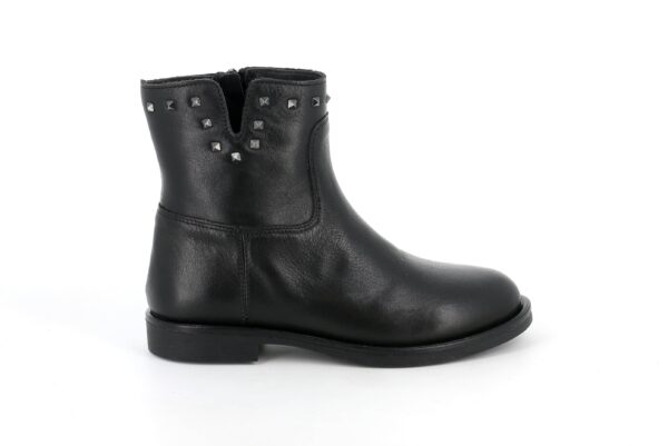 grunland mody po1022 k3 nero scarpe vera pelle cerniera tacco basso stivaletti invernali invernali da bambina collezione autunno inverno 32