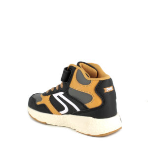 primigi 4955522 nero cuoio scarpe sneakers ecopelle strappi sottopiede estraibile sneakers invernali da bambino collezione autunno inverno