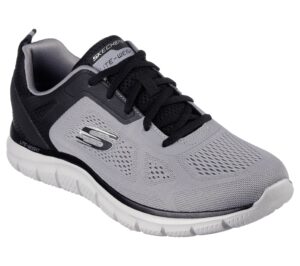 skechers 232698 gybk track broader grigio scarpe sneakers sintetico lacci sottopiede in memory foam scarpe da ginnastica annuali da uomo