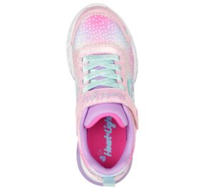 skechers 302315l pkmt luci cuori glitter rosa verde acqua scarpe sneakers sintetico strappi sottopiede imbottito sneakers