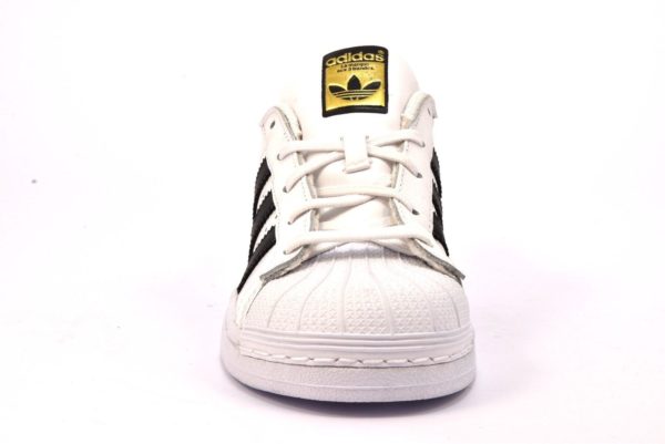 Adidas Supersatr BA8378 Bianca nera Scarpa da ginnastica sneakers con lacci in vera pelle per bambino e bambina